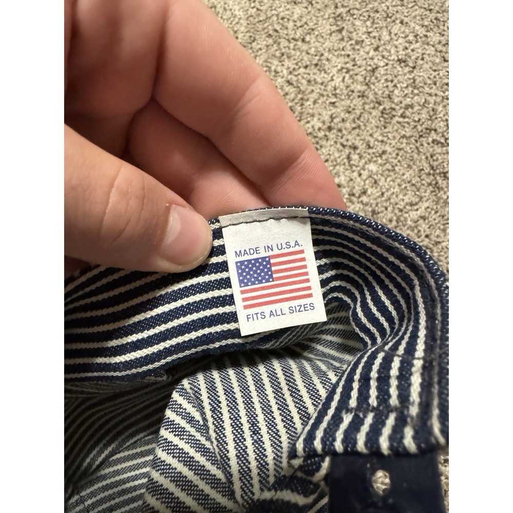 VTG 80s Box Car Willie Branson MO Train Conductor Snapback Hat Striped CLEAN - Picture 5 of 5